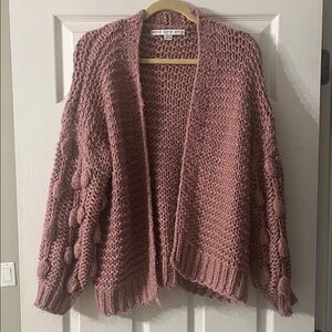 HYFVE Mauve Chunky Knit Cardigan